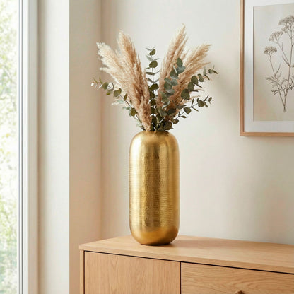 Decoratieve Vaas Aluminium 45cm Goud - Grote Staande Vaas