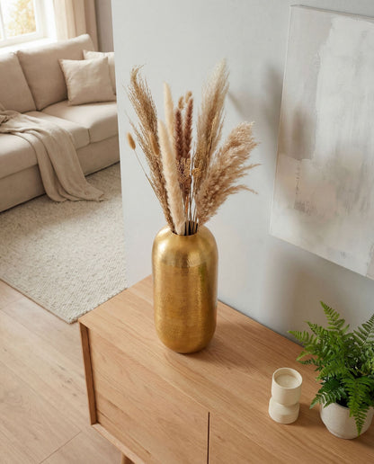 Decoratieve Vaas Aluminium 45cm Goud - Grote Staande Vaas