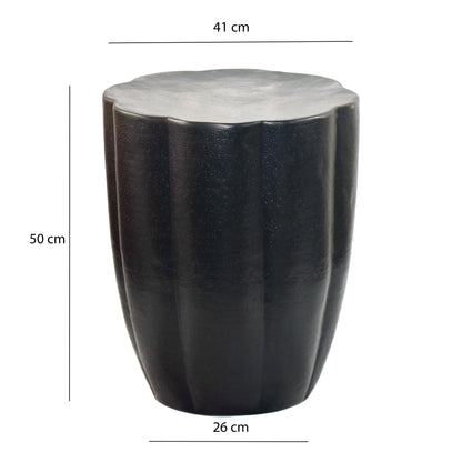 Bijzettafel Aluminium Zwart 41cm Ronde Aanrechttafel