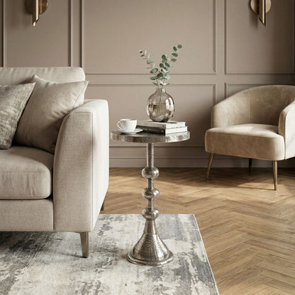 Bijzettafel Aluminium Zilver 30cm Ronde Aanrechttafel