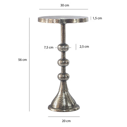 Bijzettafel Aluminium Zilver 30cm Ronde Aanrechttafel
