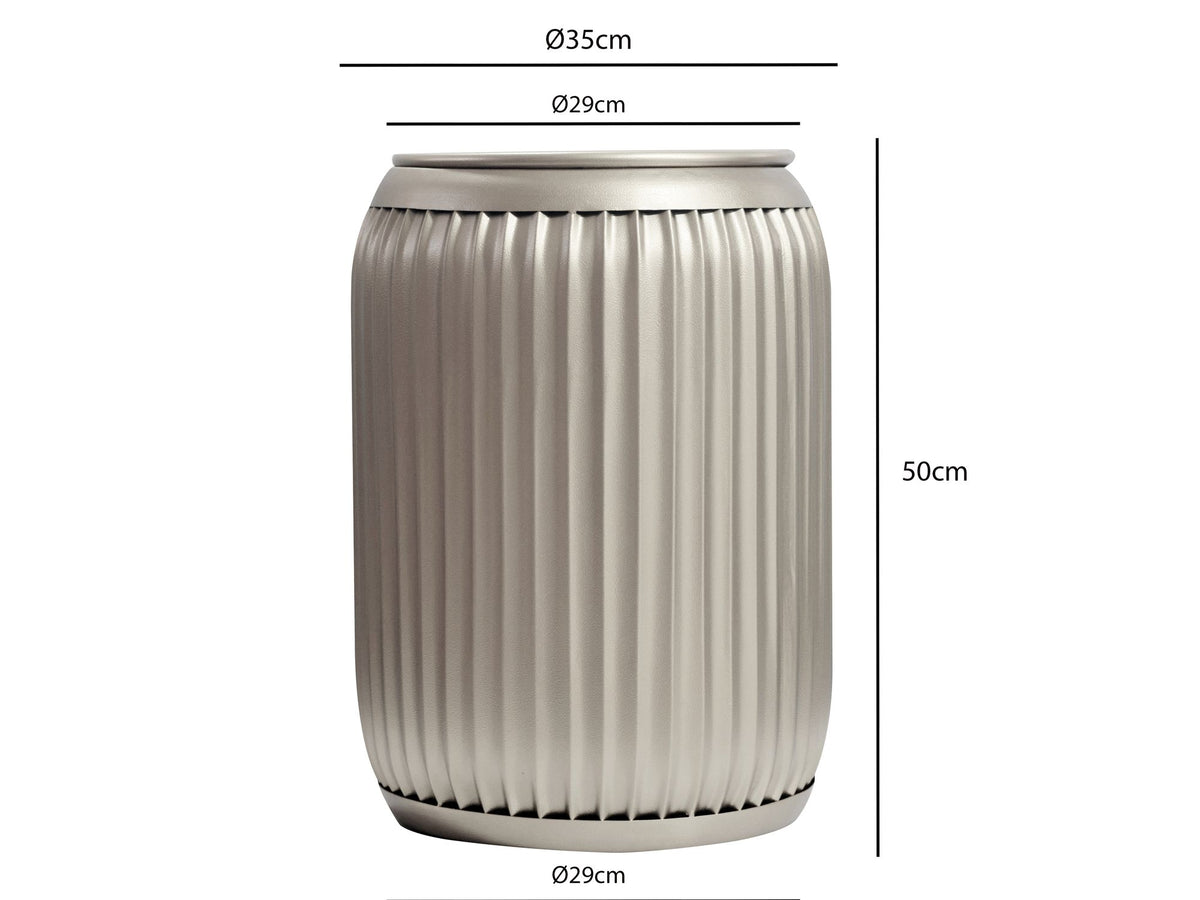 Bijzettafel Metaal Rond 35cm Zilver met afneembaar tafelblad