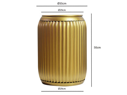Bijzettafel Metaal Rond 35cm Goud met afneembaar tafelblad