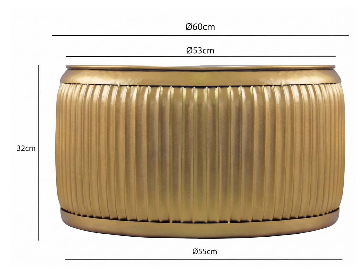 Salontafel Metaal Rond 60cm Goud met afneembaar tafelblad