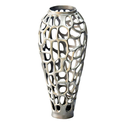 Vloervaas Aluminium 85cm Zilver - Design Bloemenvaas Groot