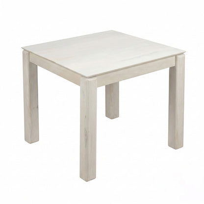 Eettafel Massief Hout Mango 80x80 cm White Wash