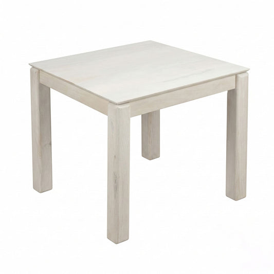 Eettafel Massief Hout Mango 80x80 cm White Wash