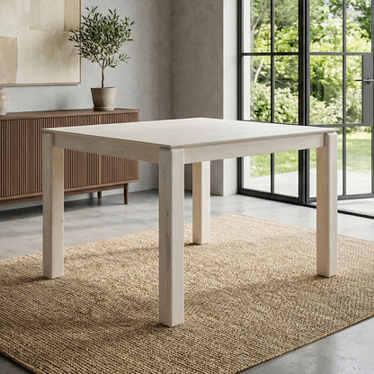 Eettafel Massief Hout Mango 80x80 cm White Wash