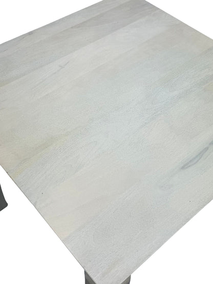 Eettafel Massief Hout Mango 80x80 cm White Wash -