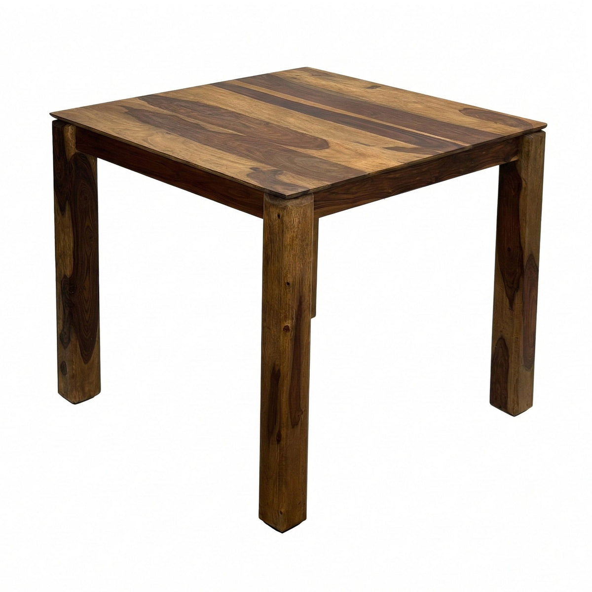 Eettafel Massief Hout Sheesham 80x80 cm Donkerbruin