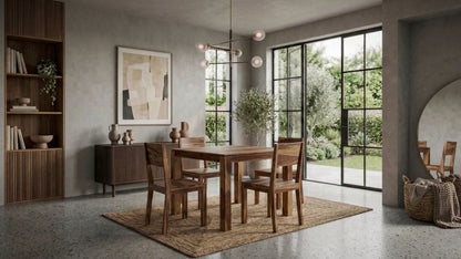 Eettafel Massief Hout Sheesham 80x80 cm Donkerbruin