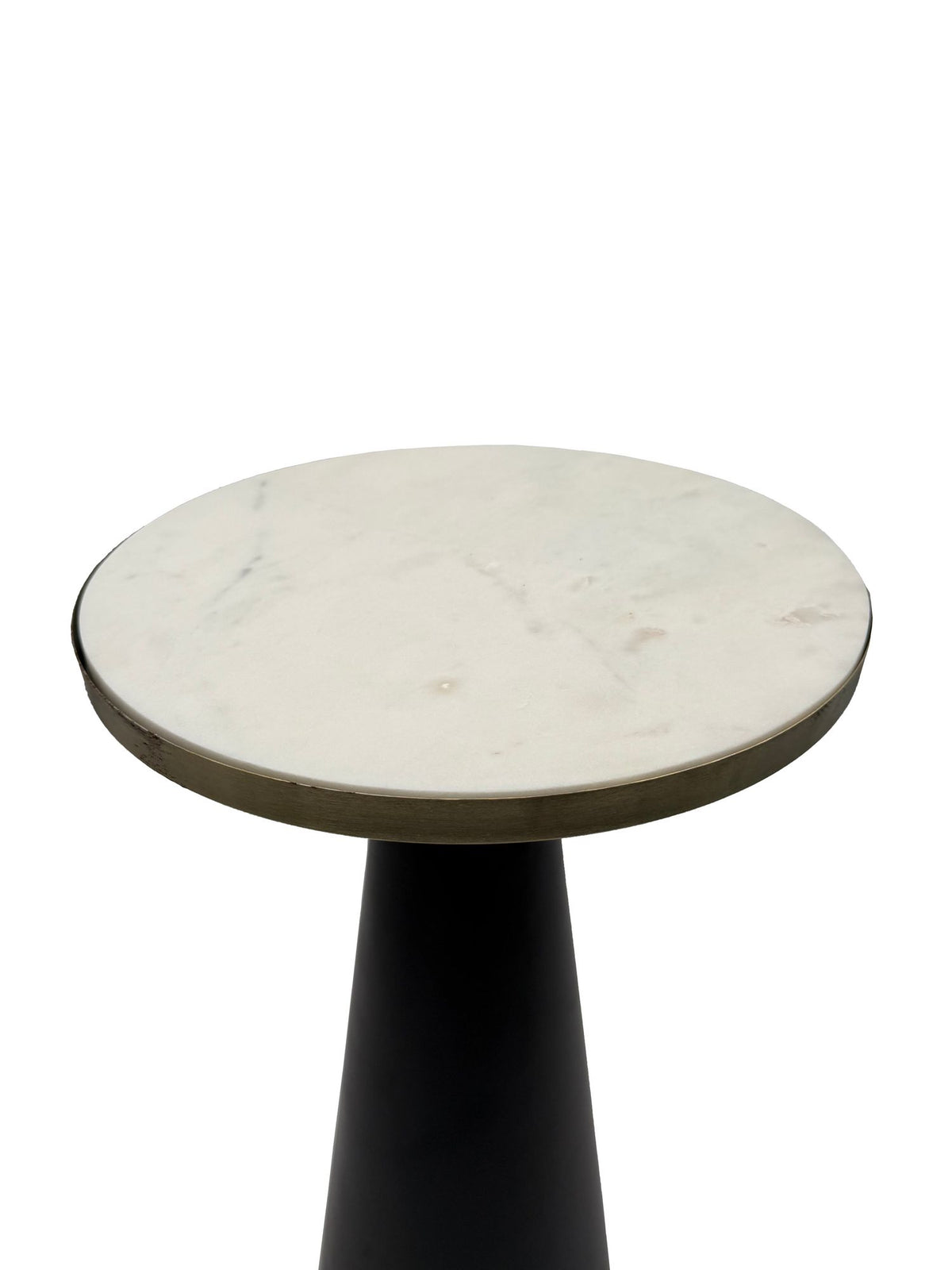 Bijzettafel IJzer & Marmer Tafelblad 28cm rond - Kleine