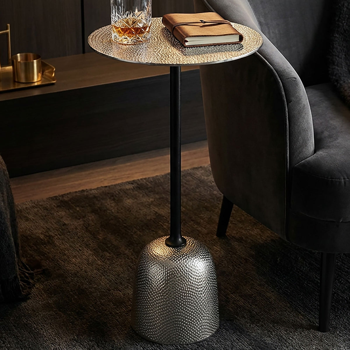 Bijzettafel Aluminium 29cm - Kleine ronde bijzettafel