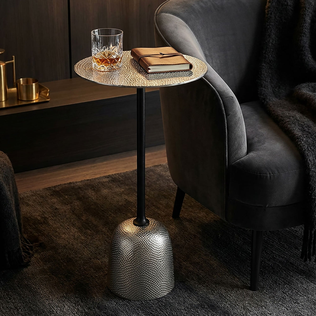 Bijzettafel Aluminium 29cm - Kleine ronde bijzettafel