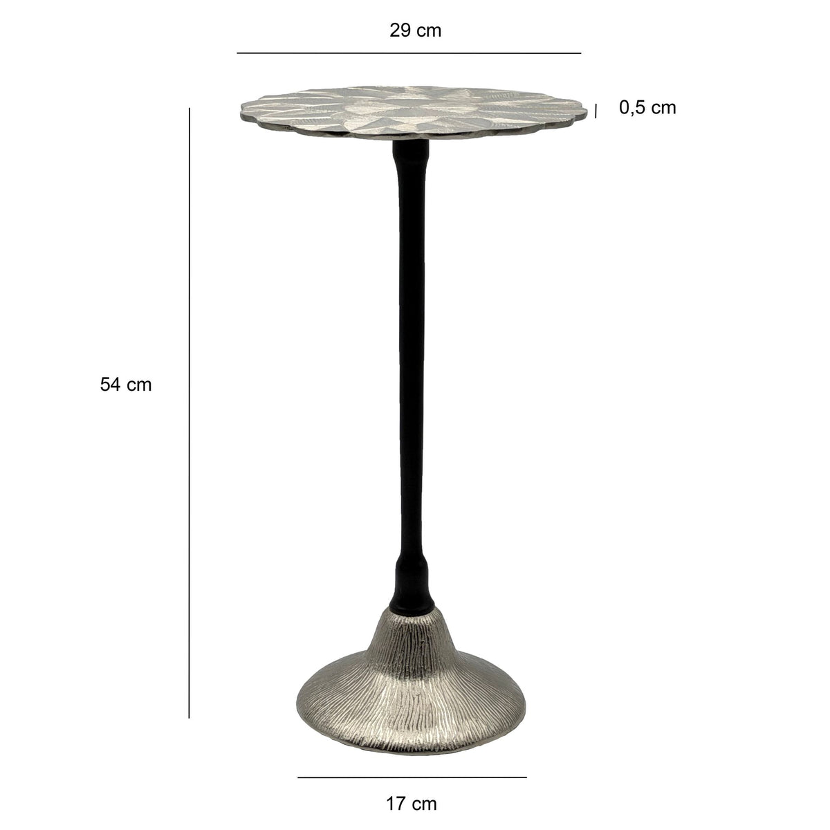 Bijzettafel Aluminium 29cm - Kleine ronde Bijzettafel