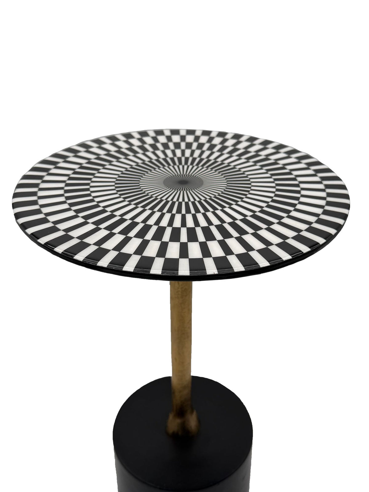 Bijzettafel Aluminium 49cm Op-Art-Patroon - Kleine ronde