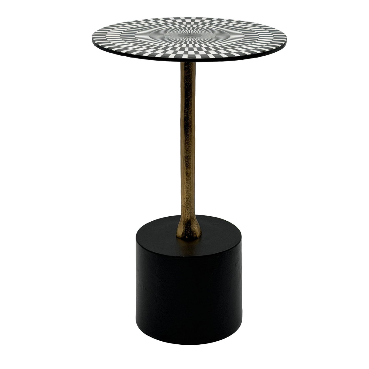 Bijzettafel Aluminium 49cm Op-Art-Patroon - Kleine ronde