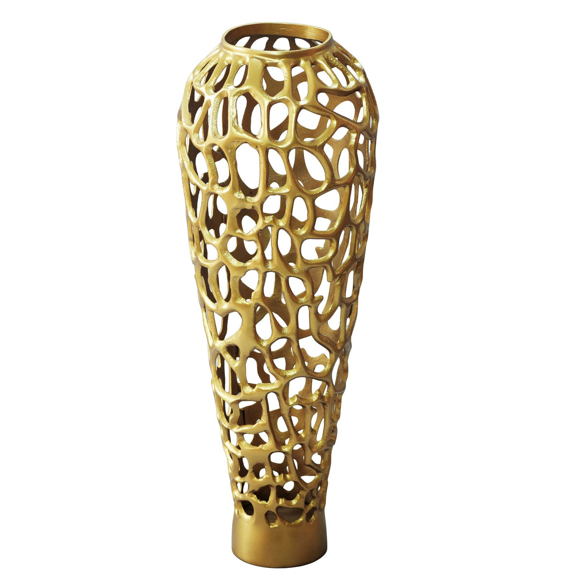 Vloervaas Aluminium 85cm Goud - Design Bloemenvaas Groot