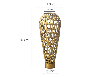 Vloervaas Aluminium 60cm Goud - Design Bloemenvaas Groot
