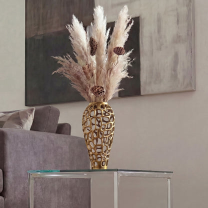 Decoratieve Vaas Aluminium 45cm Goud - Design Bloemenvaas Groot