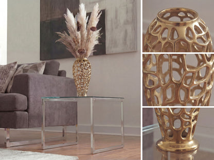 Decoratieve Vaas Aluminium 45cm Goud - Design Bloemenvaas Groot