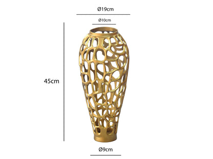 Decoratieve Vaas Aluminium 45cm Goud - Design Bloemenvaas Groot