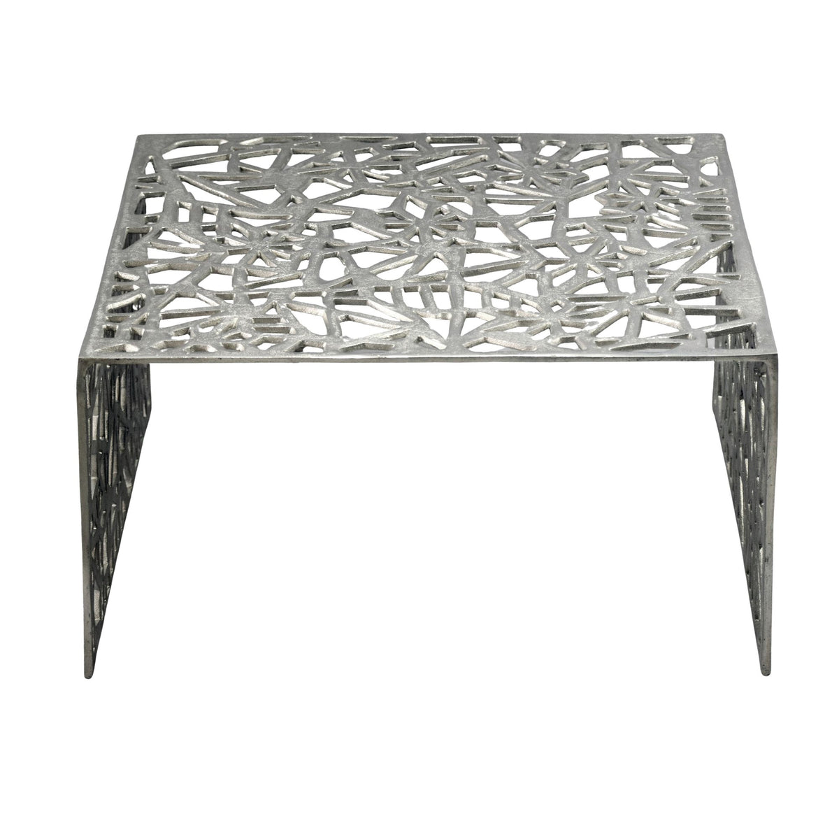 Salontafel Aluminium Zilver 60cm Vierkante Sofatafel