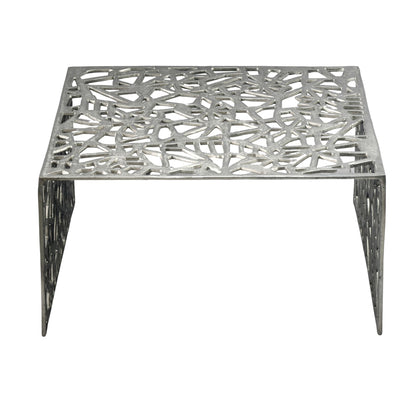 Salontafel Aluminium Zilver 60cm Vierkante Sofatafel