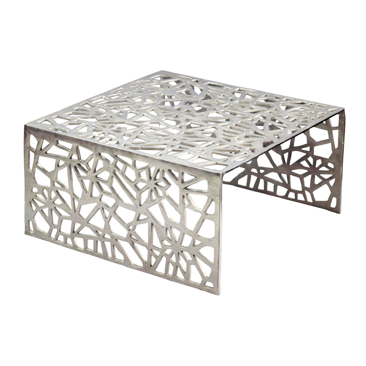 Salontafel Aluminium Zilver 60cm Vierkante Sofatafel