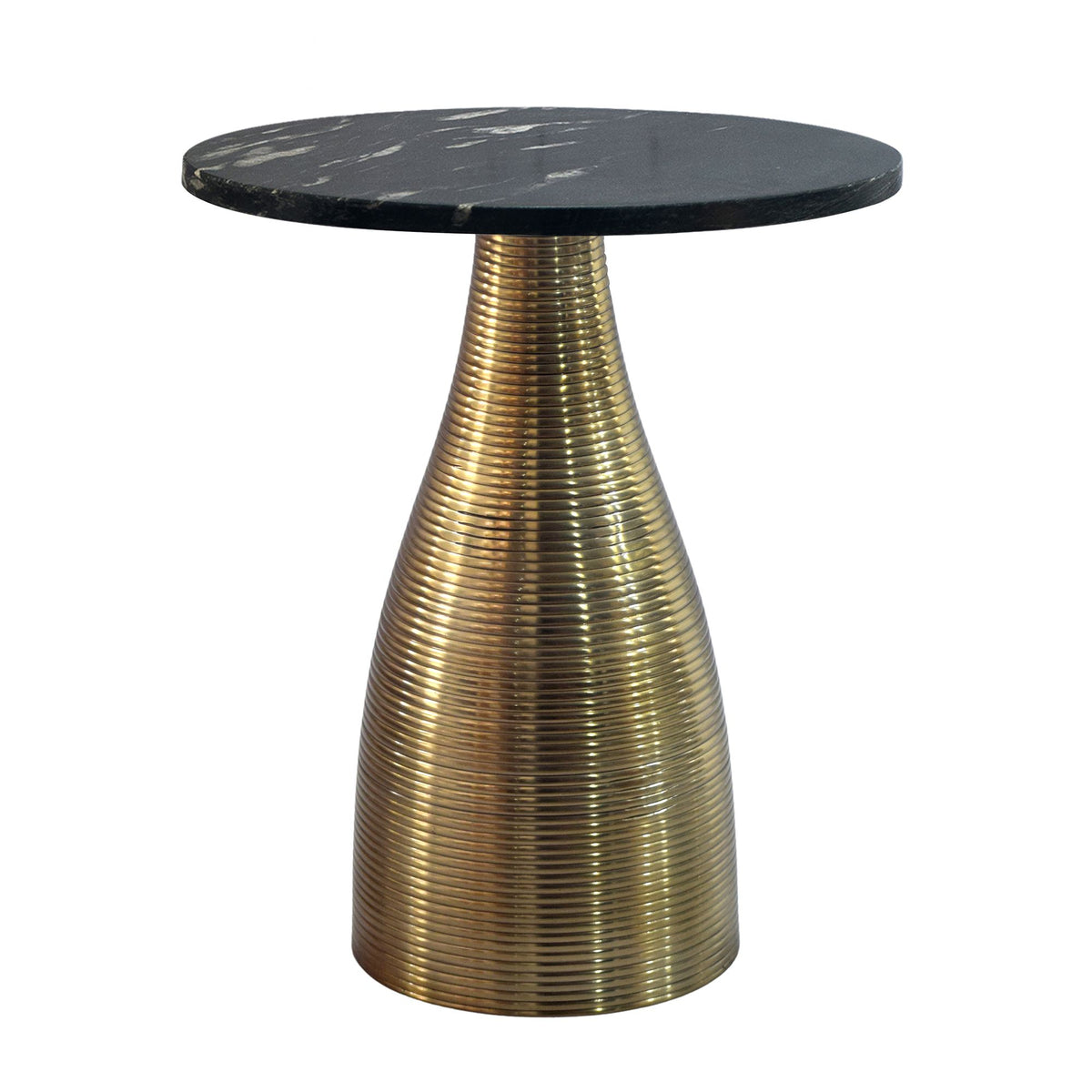 Bijzettafel Rond 40cm Goud met Massief Marmeren Blad