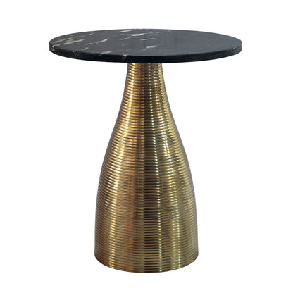 Bijzettafel Rond 40cm Goud met Massief Marmeren Blad