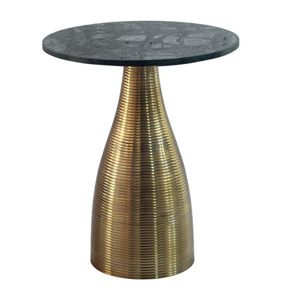 Bijzettafel Rond 40cm Goud met Massief Marmeren Blad