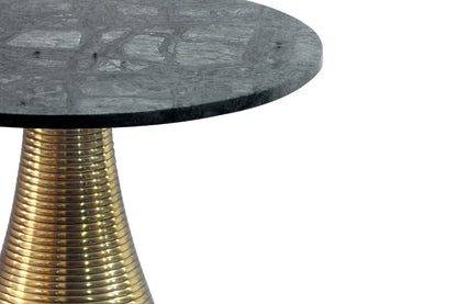 Bijzettafel Rond 40cm Goud met Massief Marmeren Blad