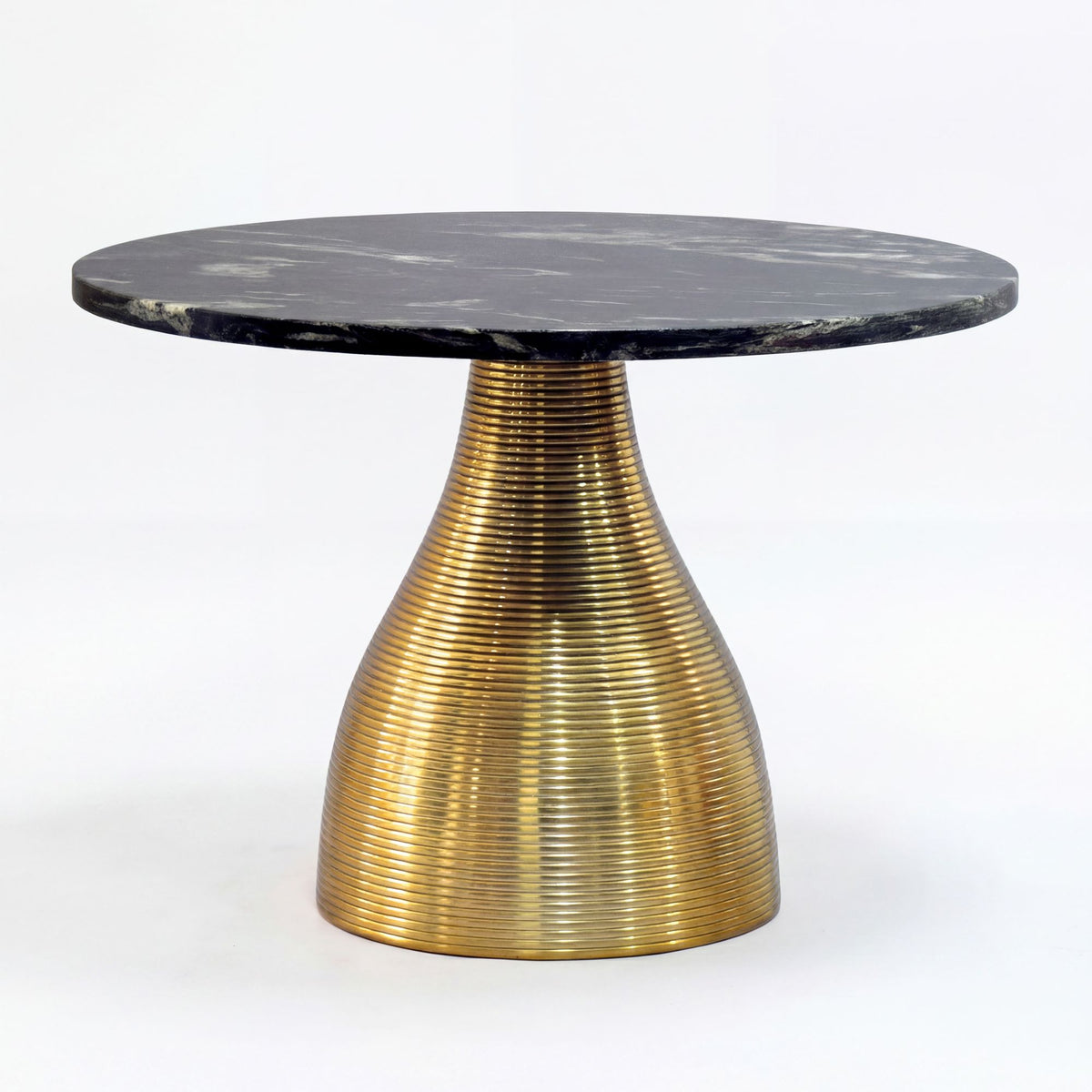 Salontafel Metaal met zwart Marmer Tafelblad 60cm Rond