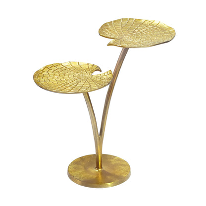 Bijzettafel Waterlelieblad Goud 57cm Aluminium Tafel -