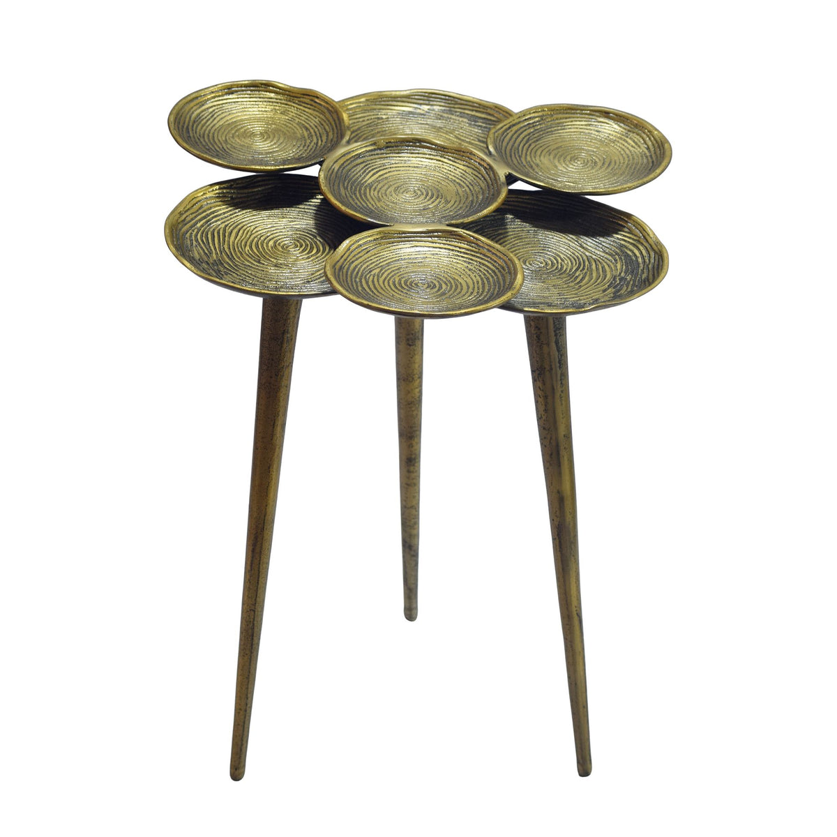 Bijzettafel Aluminium 46cm Goud - Salontafel klein rond