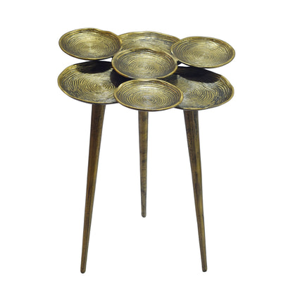 Bijzettafel Aluminium 46cm Goud - Salontafel klein rond