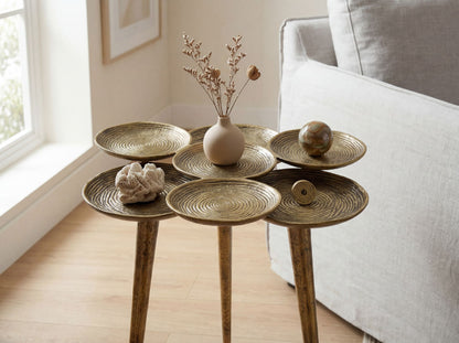 Bijzettafel Aluminium 46cm Goud - Salontafel klein rond