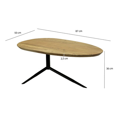 Salontafel Acacia Massiefhout ovaal 87cm · Ovaal Design