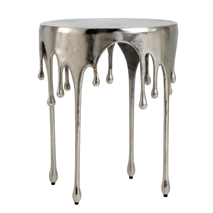Bijzettafel Zilver 43cm Aluminium Ronde Tafel - Design