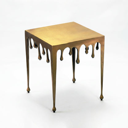 Bijzettafel Goud 45,5cm Aluminium Tafel Vierkant