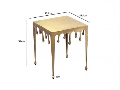 Bijzettafel Goud 45,5cm Aluminium Tafel Vierkant