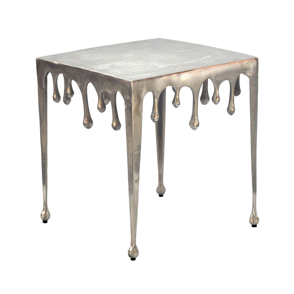 Bijzettafel Zilver 45,5cm Aluminium Tafel Vierkant