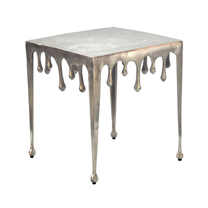Bijzettafel Zilver 45,5cm Aluminium Tafel Vierkant