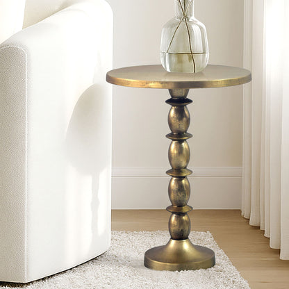 Bijzettafel Goud 40cm Aluminium Ronde Tafel