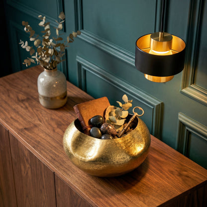 Tafelvaas Aluminium 30cm Goud - Decoratieve vaas rond
