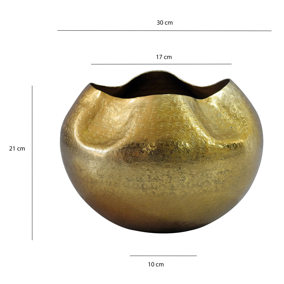 Tafelvaas Aluminium 30cm Goud - Decoratieve vaas rond