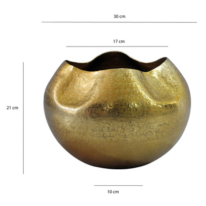 Tafelvaas Aluminium 30cm Goud - Decoratieve vaas rond