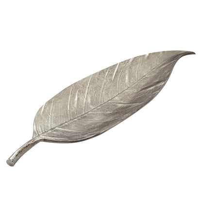 Decoratieve schaal Blad Aluminium Zilver Schaal 61cm