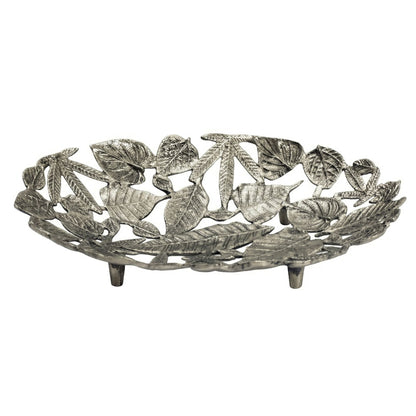 Decoratieschaal Ovaal Zilver Schaal Metaal 49cm Tafeldecoratie